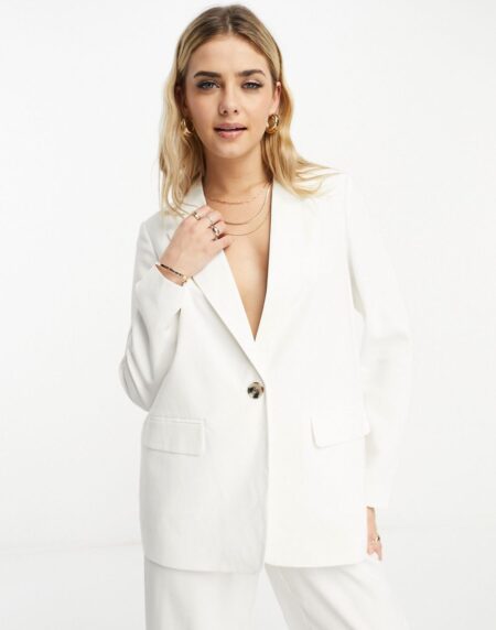 Blazer, Shorts, Pants Set In White