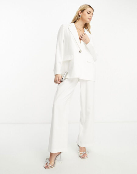 Blazer, Shorts, Pants Set In White