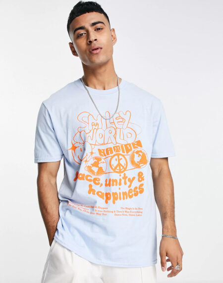 Oversized Knitted T-Shirt In Blue