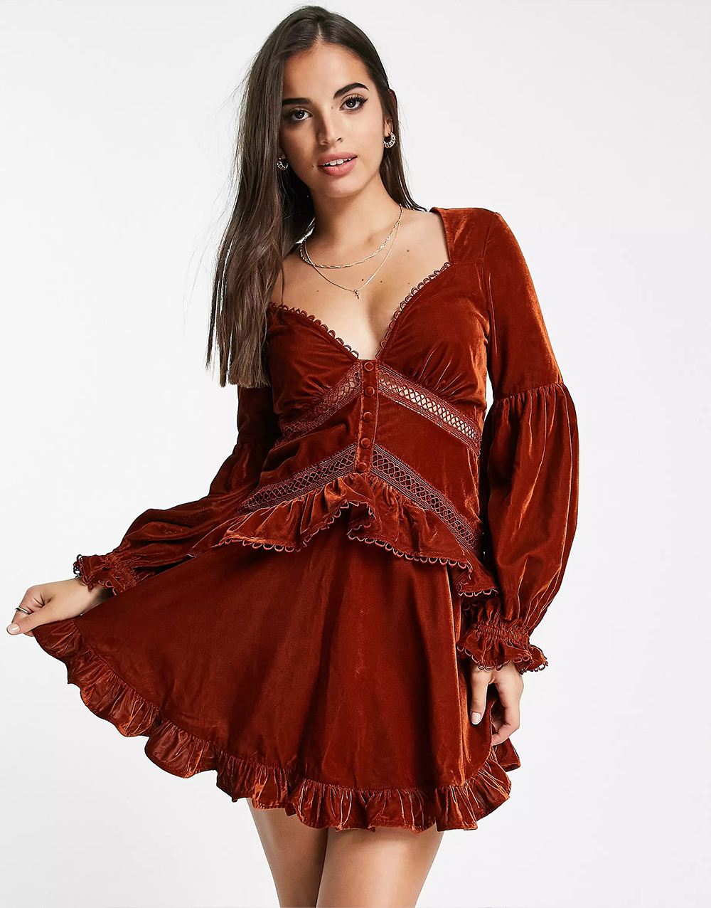 Women’s Long Sleeve Dress in Red