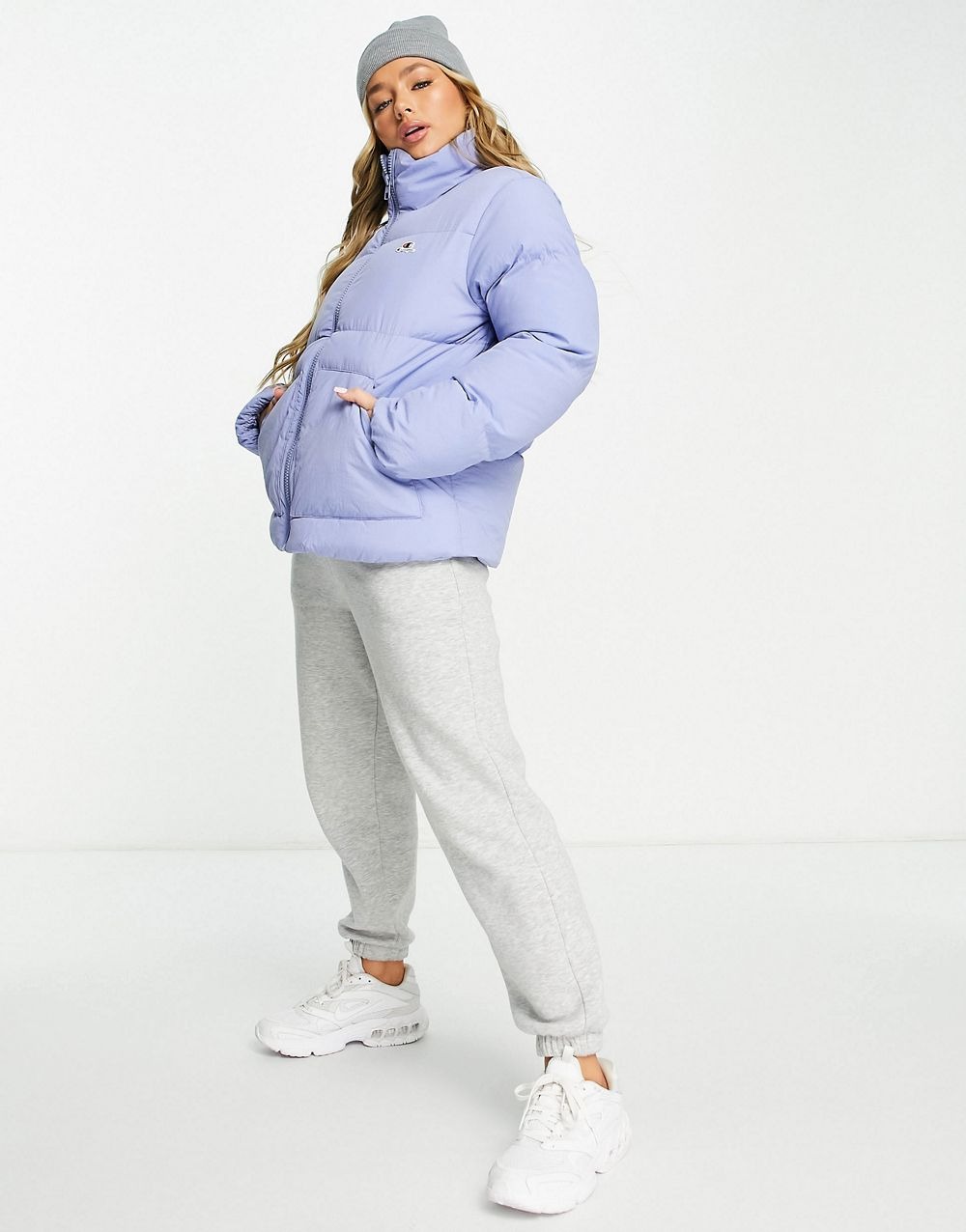 Small Logo Puffer Jacket In Blue - Image 2