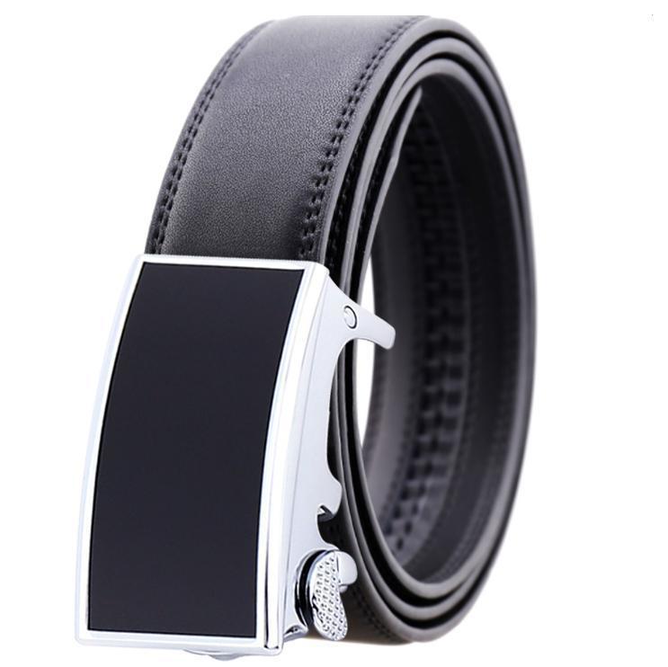 Amedeo Exclusive Men's Black Belt Black Matte Buckle Leather - Amedeo Exclusive