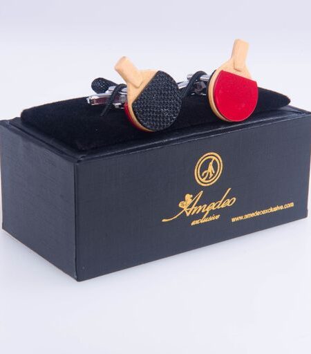 Colorful Mens Stainless Steel Table Tennis Cufflinks for Shirt with Box – Hand Crafted Perfect Gift