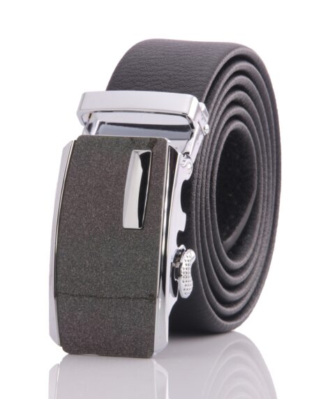 Men’s Stainless Steel Black Belt – Gold & Black Buckle Belt