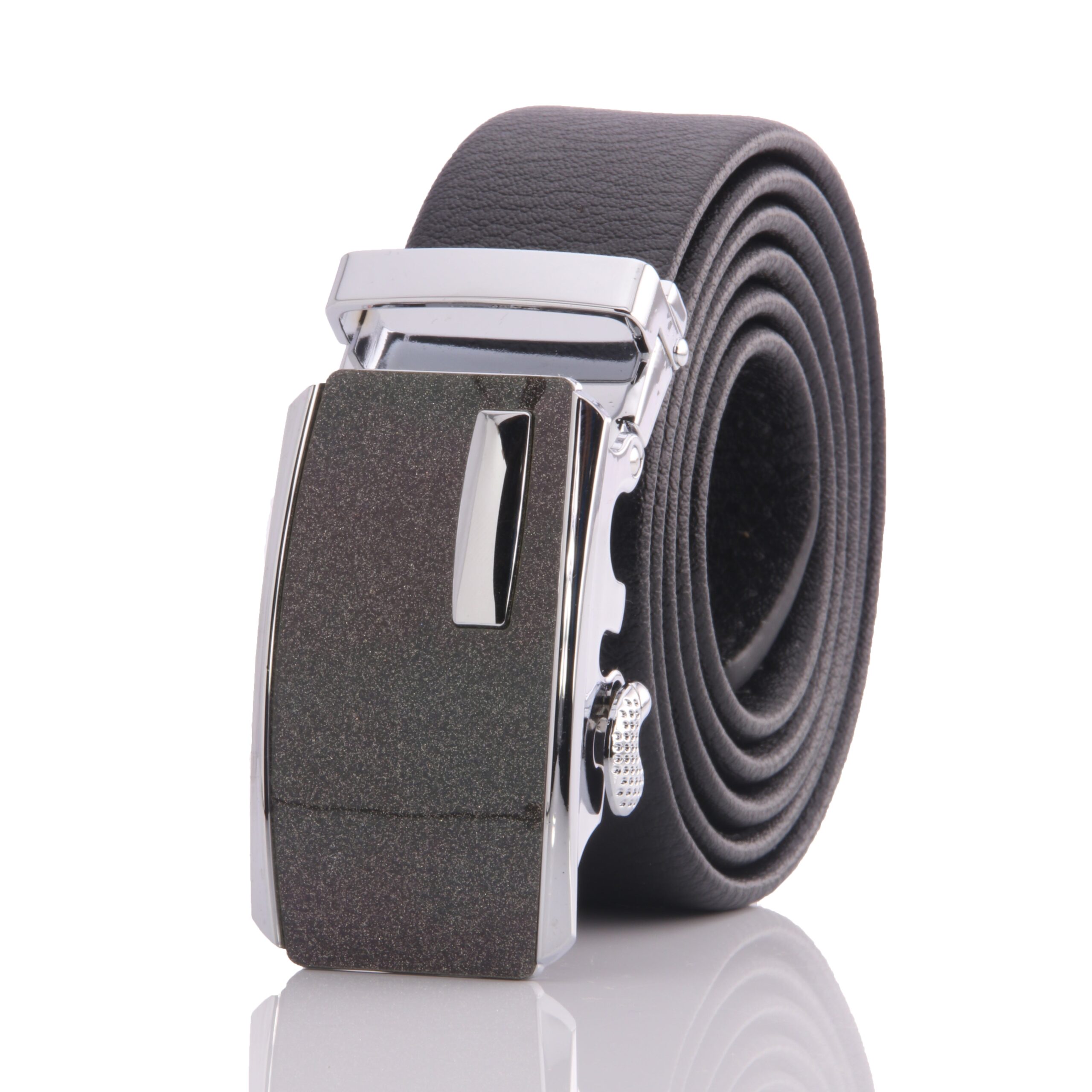Men's Stainless Steel Black Belt - Gold & Black Buckle Belt - Image 2