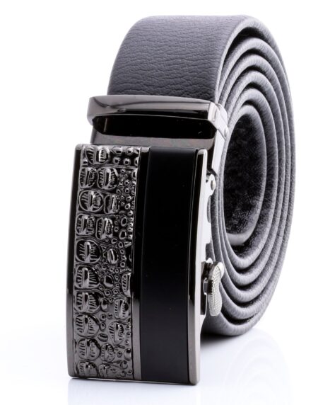 Amedeo Exclusive Silver Textured Automatic Ratchet Belt – No Holes needed Perfect Fit
