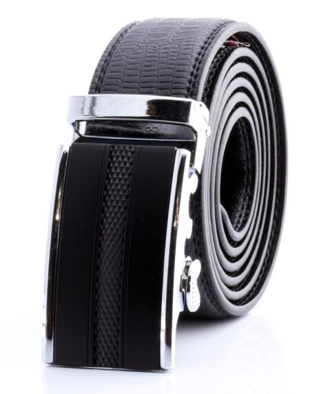 Men’s Stainless Steel Black Belt with Black Buckle