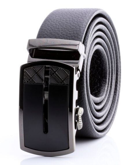 Black & Gunmetal Automatic Ratchet SMART Belt – No Holes Perfect Fit, Premium
