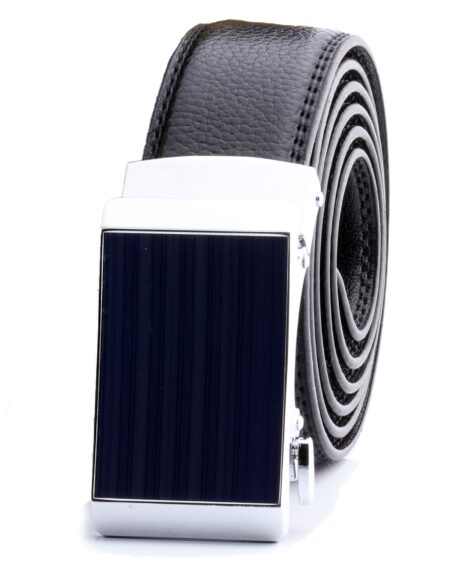 Amedeo Silver & Midnight Blue Automatic Ratchet Belt – No Holes Perfect Fit