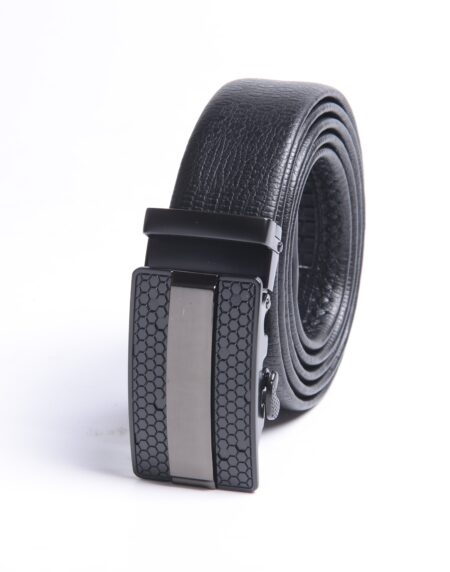 Amedeo Exclusive Men’s Gunmetal Black Ratchet Belt – Automatic No-Hole Buckle | Adjustable 26”–52”