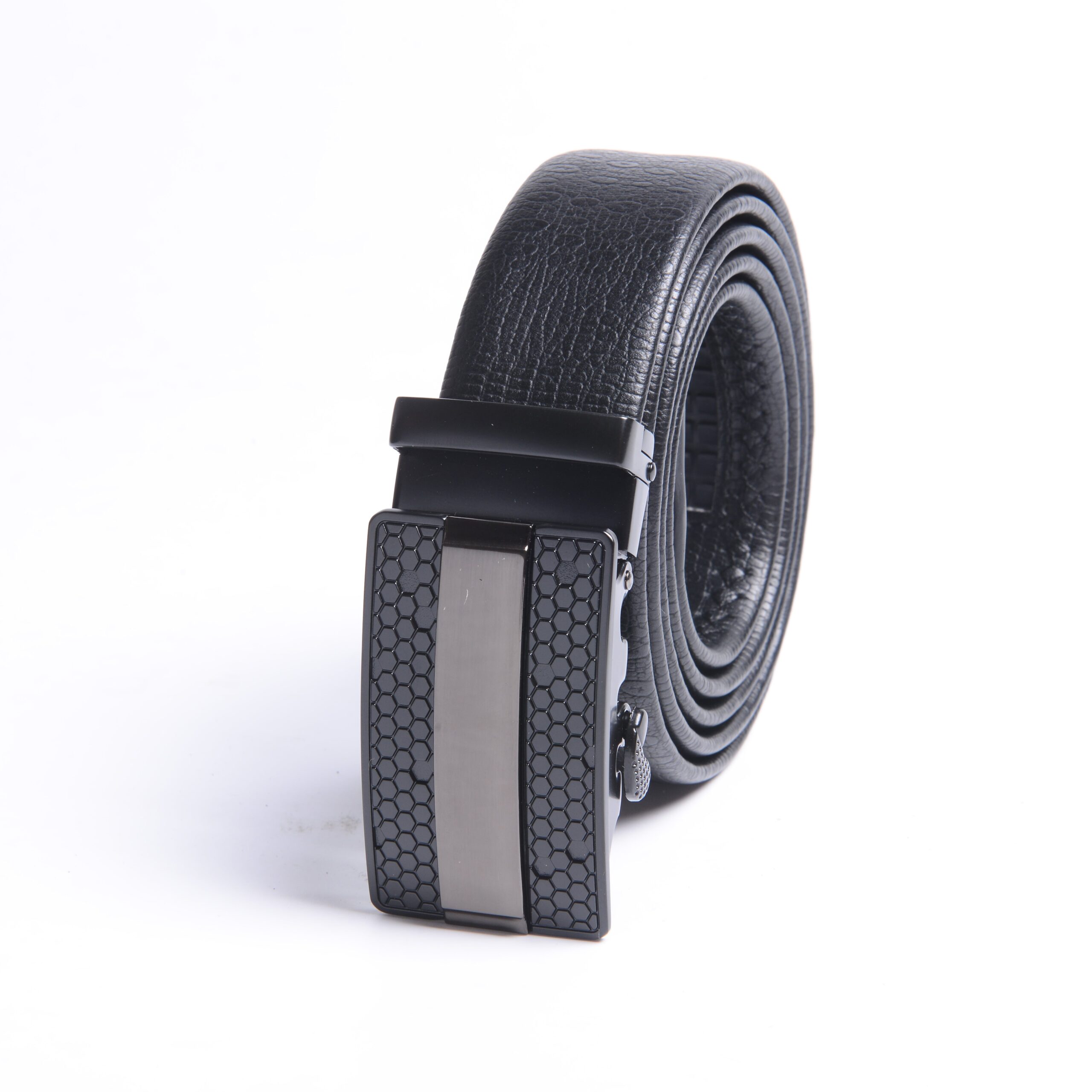 Amedeo Exclusive Men’s Gunmetal Black Ratchet Belt – Automatic No-Hole Buckle | Adjustable 26”–52” - Image 3