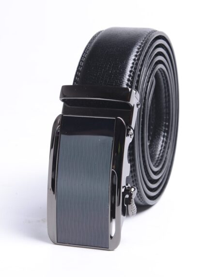 Men’s Stainless Steel Belt with Black Buckle