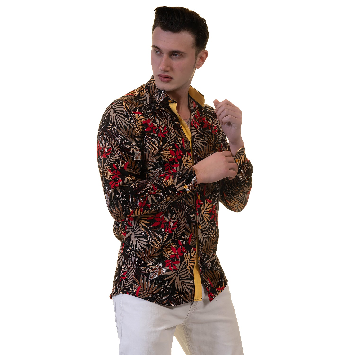 Floral Mens Slim Fit Designer Dress Shirt - tailored Cotton Shirts for Work and Casual Wear - Image 5