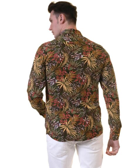 Floral Mens Slim Fit Designer Dress Shirt – tailored Cotton Shirts for Work and Casual Wear