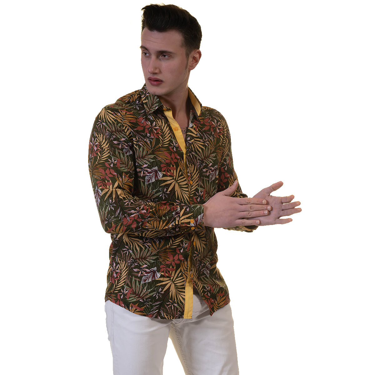 Floral Mens Slim Fit Designer Dress Shirt - tailored Cotton Shirts for Work and Casual Wear - Image 5
