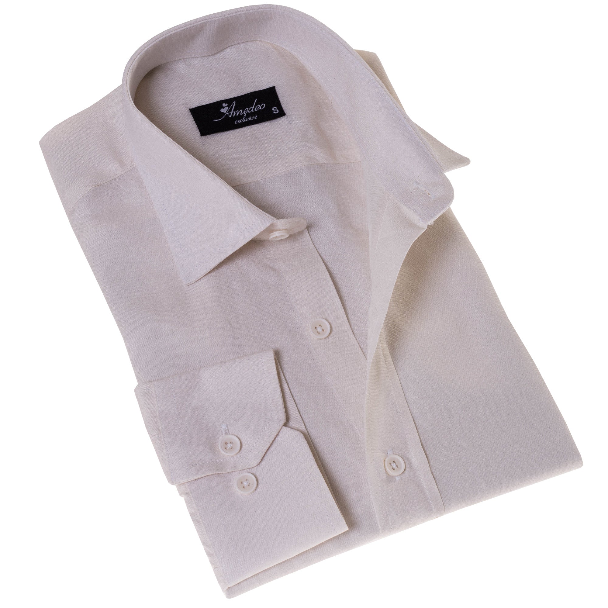 Men’s Off-White Linen Shirt - Luxury Tailor Fit European Made Button-Up - Image 3