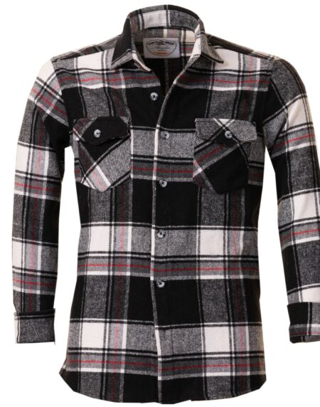Black & White Check Mens Dress Shirt – Slim Fit Cotton Shirts for Men