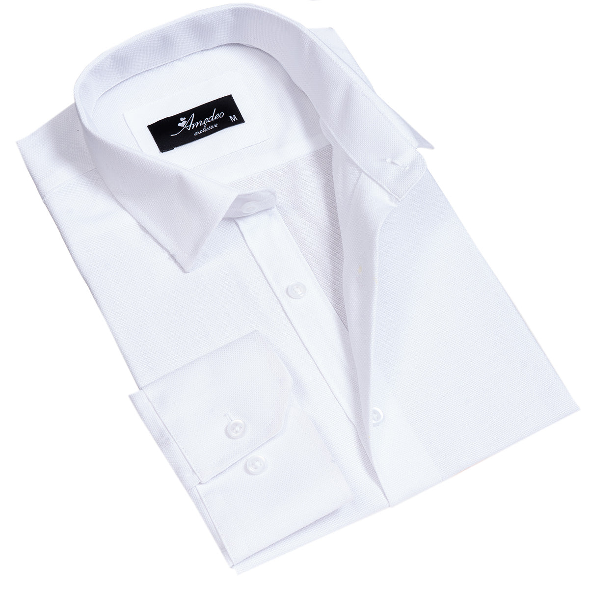 Solid White Mens Slim Fit Designer Dress Shirt – Tailored Cotton Shirts For Work And Casual