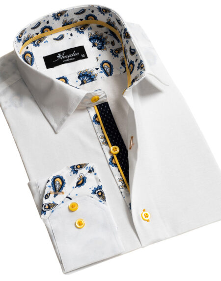 Mens Slim Fit Designer Dress Shirt – tailored Cotton Shirts for Work and Casual Wear