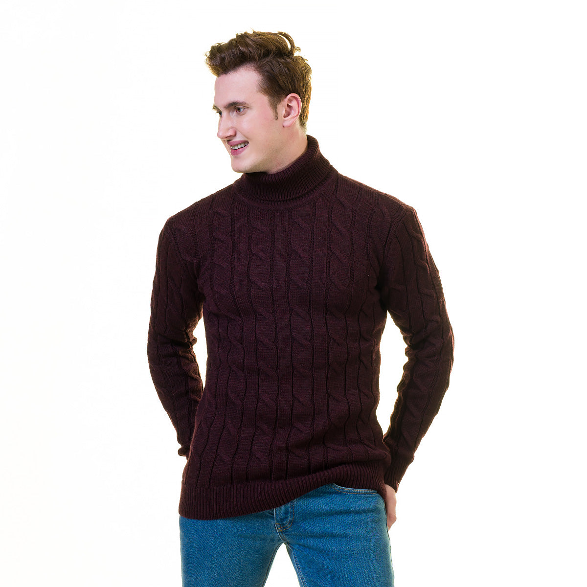 Full Dark Black European Wool Luxury Zippered With Sweater Jacket Warm Winter Tailor Fit - Image 2