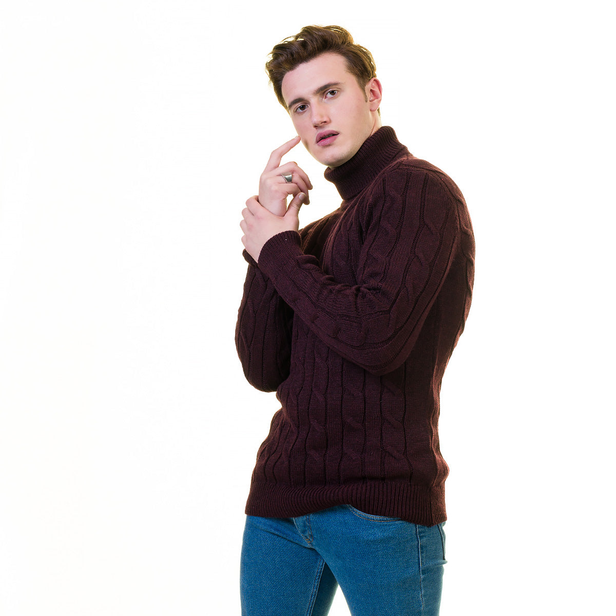 Full Dark Black European Wool Luxury Zippered With Sweater Jacket Warm Winter Tailor Fit - Image 3