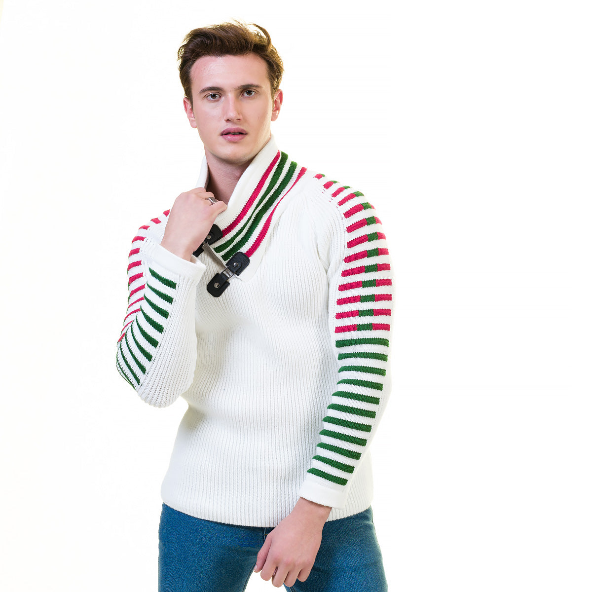White European Wool Luxury Zippered With Sweater Jacket Warm Winter Tailor Fit - Image 5