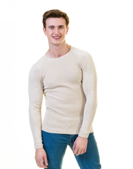 Off White European Wool Luxury Zippered With Sweater Jacket Warm Winter Tailor Fit