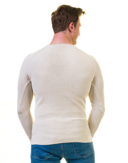 Off White European Wool Luxury Zippered With Sweater Jacket Warm Winter Tailor Fit