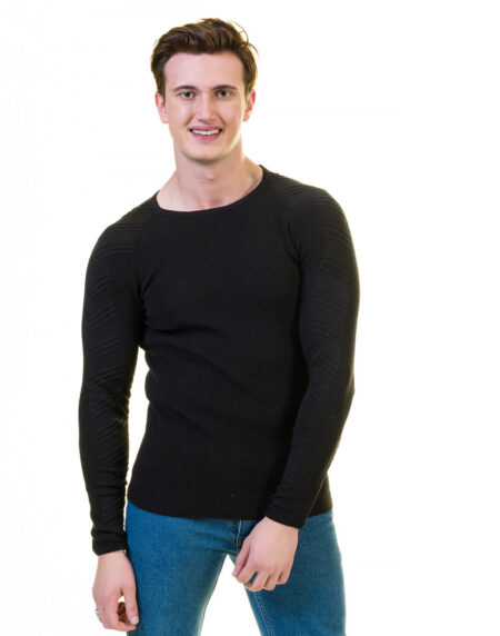 Black Wool Luxury Zippered With Sweater Jacket Warm Winter Tailor Fit