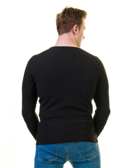 Black Wool Luxury Zippered With Sweater Jacket Warm Winter Tailor Fit
