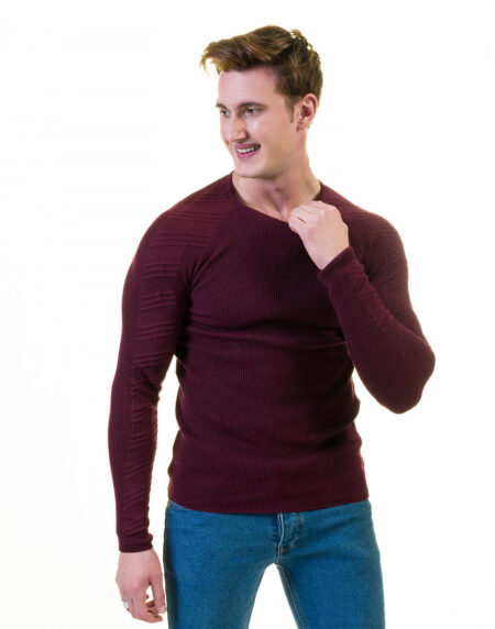 Maroon European Wool Luxury Zippered With Sweater Jacket Warm Winter Tailor Fit