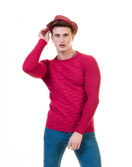 Pink European Wool Luxury Zippered With Sweater Jacket Warm Winter Tailor Fit