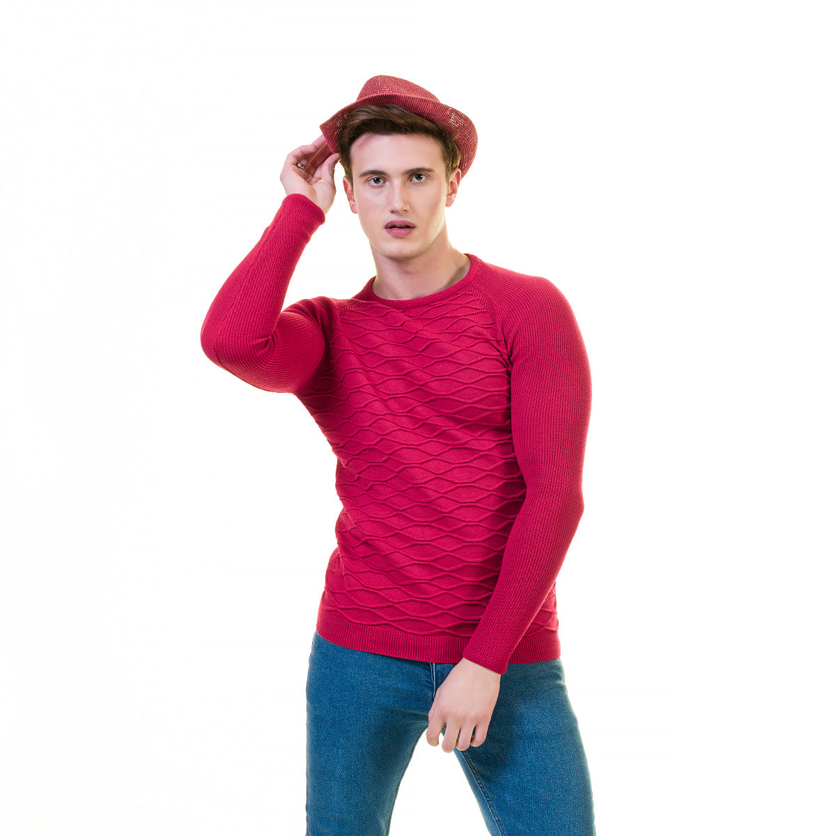 Pink European Wool Luxury Zippered With Sweater Jacket Warm Winter Tailor Fit - Image 6