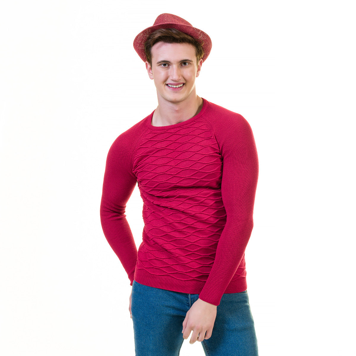 Pink European Wool Luxury Zippered With Sweater Jacket Warm Winter Tailor Fit - Image 2