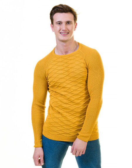 Yellow European Wool Luxury Zippered With Sweater Jacket Warm Winter Tailor Fit