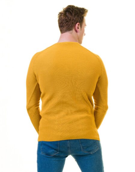 Yellow European Wool Luxury Zippered With Sweater Jacket Warm Winter Tailor Fit