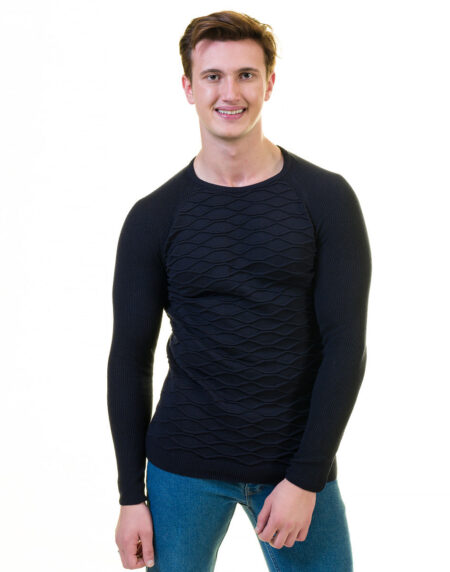 Black Solid European Wool Luxury Zippered With Sweater Jacket Warm Winter Tailor Fit