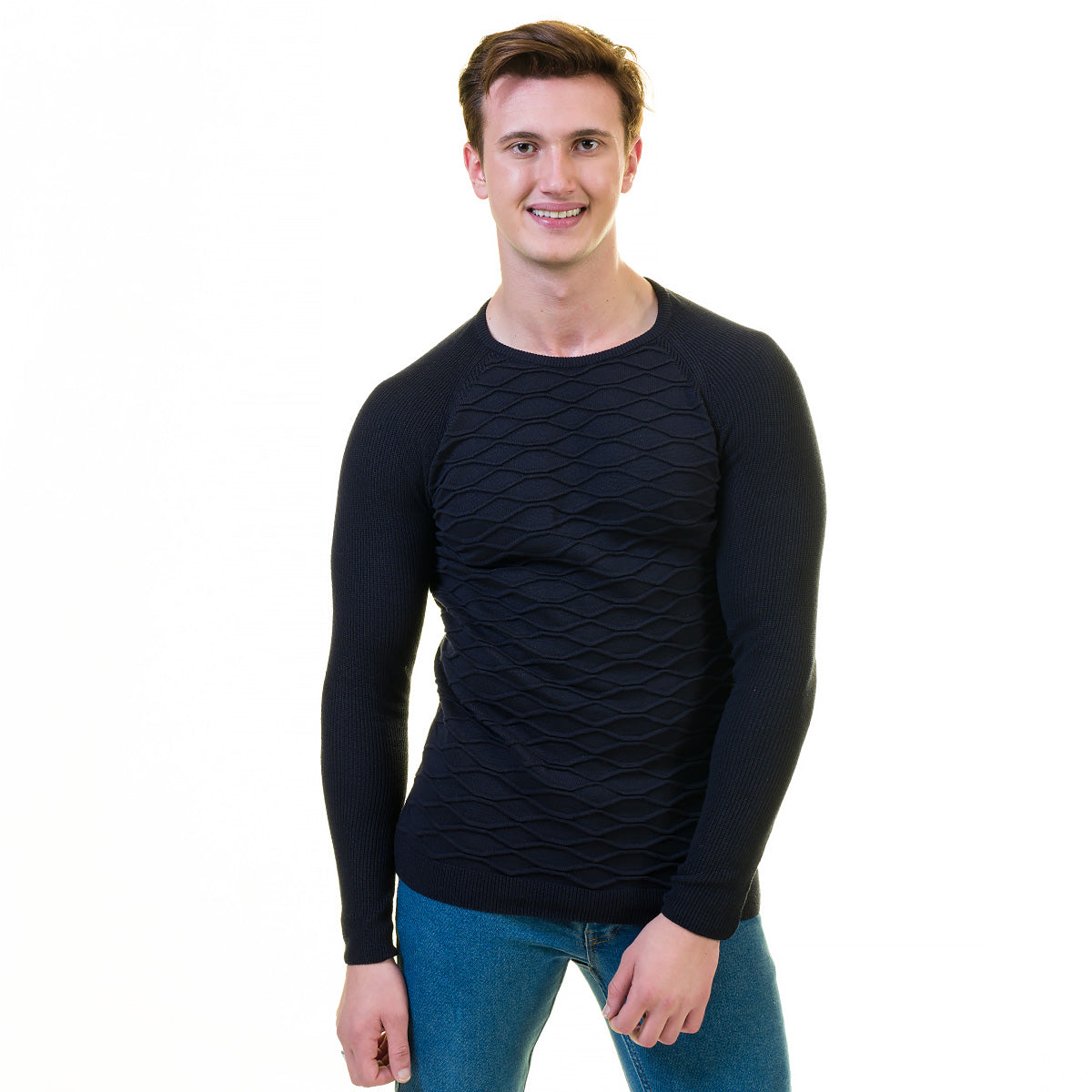 Black Solid European Wool Luxury Zippered With Sweater Jacket Warm Winter Tailor Fit - Image 6