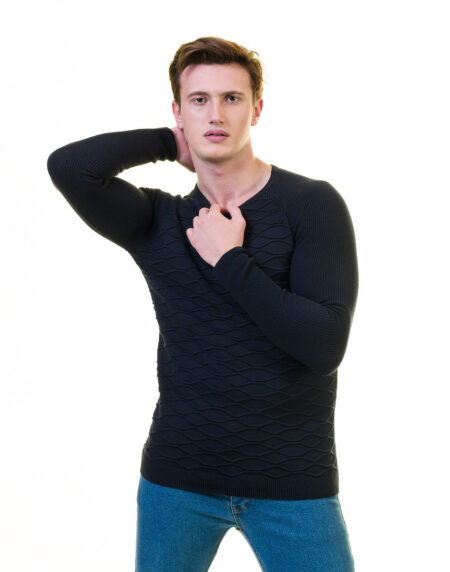 Black Solid European Wool Luxury Zippered With Sweater Jacket Warm Winter Tailor Fit