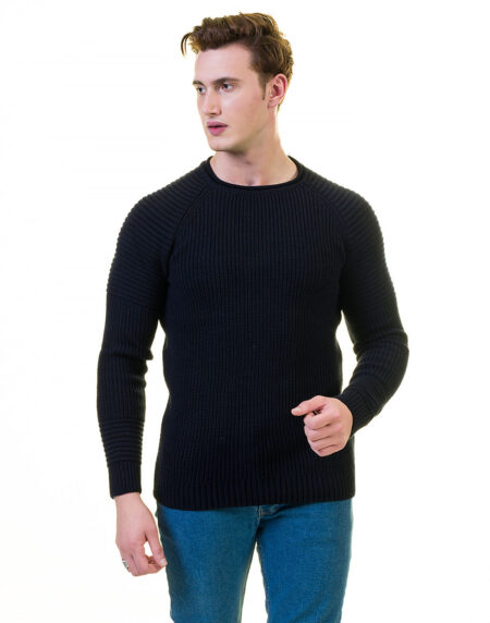 Black Plain European Wool Luxury Zippered With Sweater Jacket Warm Winter Tailor Fit