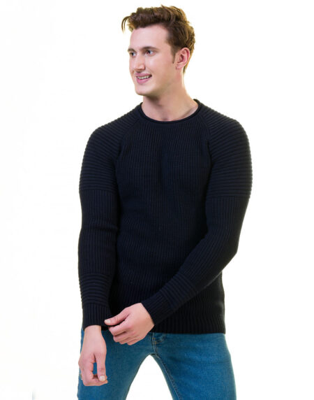 Black Plain European Wool Luxury Zippered With Sweater Jacket Warm Winter Tailor Fit