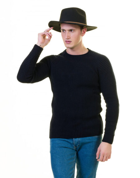 Black Plain European Wool Luxury Zippered With Sweater Jacket Warm Winter Tailor Fit