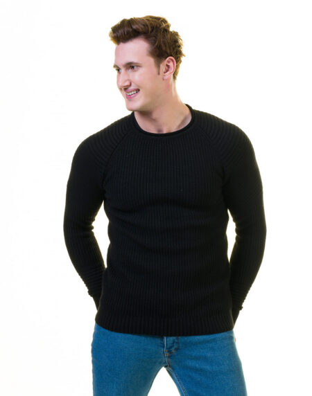 Solid Black Printed European Wool Luxury Zippered With Sweater Jacket Warm Winter Tailor Fit