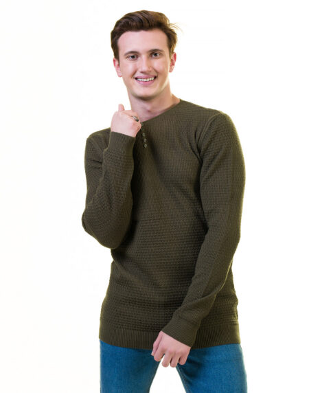 Green European Wool Luxury Zippered With Sweater Jacket Warm Winter Tailor Fit