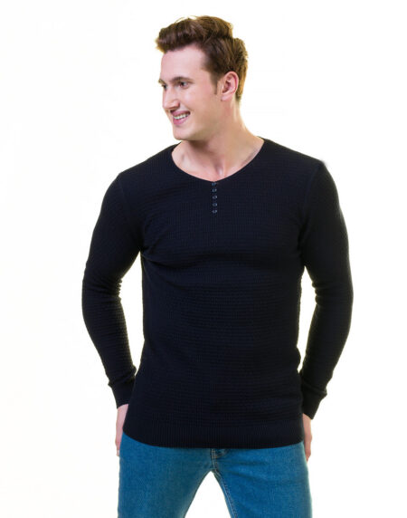 Black Rounded Neck European Wool Luxury Zippered With Sweater Jacket Warm Winter Tailor Fit