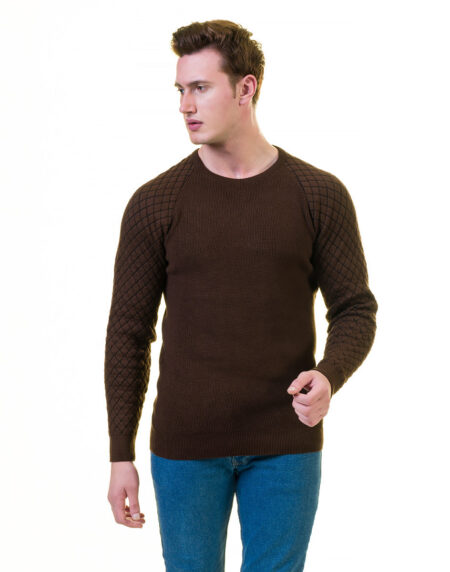 Dark Brown European Wool Luxury Zippered With Sweater Jacket Warm Winter Tailor Fit