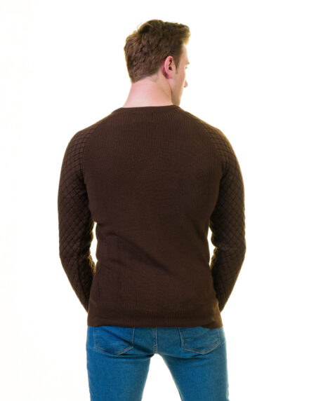 Dark Brown European Wool Luxury Zippered With Sweater Jacket Warm Winter Tailor Fit
