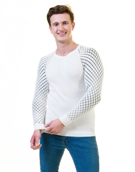 Grey and White European Wool Luxury Zippered With Sweater Jacket Warm Winter Tailor Fit