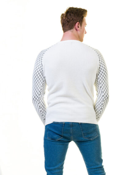 Grey and White European Wool Luxury Zippered With Sweater Jacket Warm Winter Tailor Fit