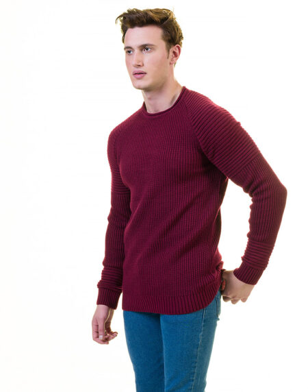 Solid Maroon European Wool Luxury Zippered With Sweater Jacket Warm Winter Tailor Fit